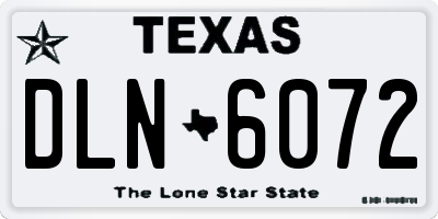TX license plate DLN6072