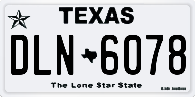 TX license plate DLN6078