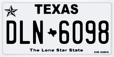 TX license plate DLN6098