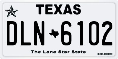 TX license plate DLN6102