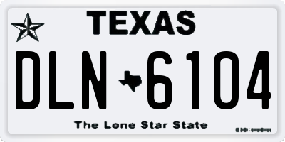 TX license plate DLN6104
