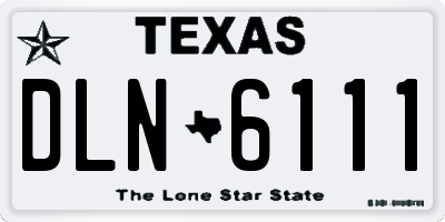 TX license plate DLN6111