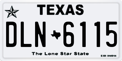 TX license plate DLN6115