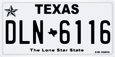 TX license plate DLN6116
