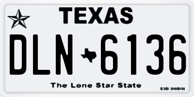 TX license plate DLN6136