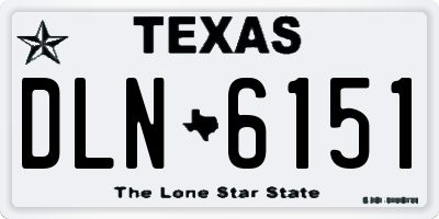 TX license plate DLN6151