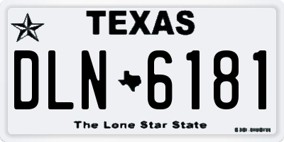 TX license plate DLN6181
