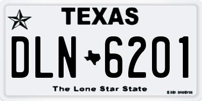 TX license plate DLN6201