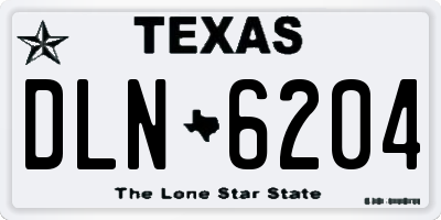 TX license plate DLN6204