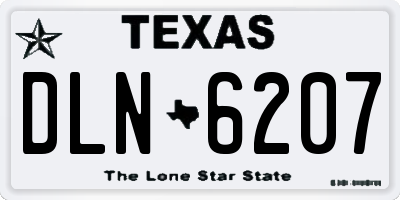 TX license plate DLN6207
