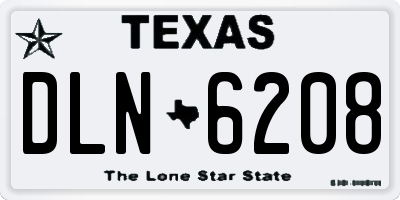 TX license plate DLN6208