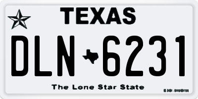 TX license plate DLN6231