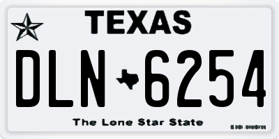 TX license plate DLN6254
