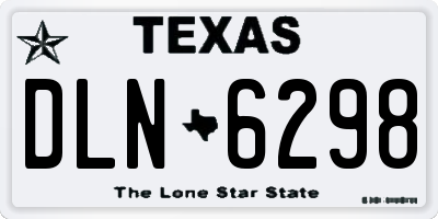 TX license plate DLN6298