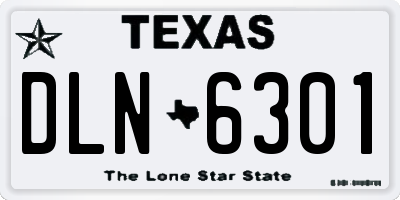 TX license plate DLN6301