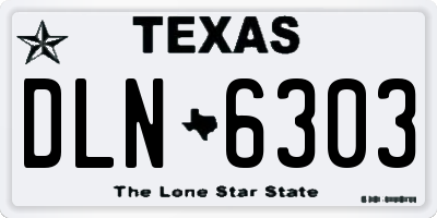 TX license plate DLN6303