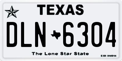 TX license plate DLN6304