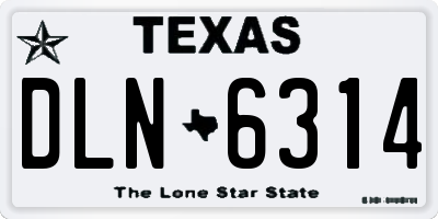 TX license plate DLN6314