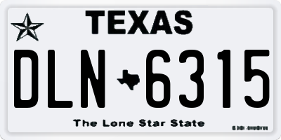 TX license plate DLN6315