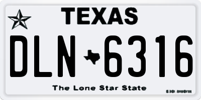 TX license plate DLN6316