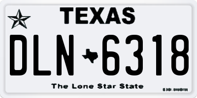 TX license plate DLN6318
