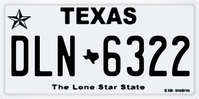 TX license plate DLN6322