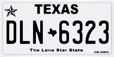 TX license plate DLN6323