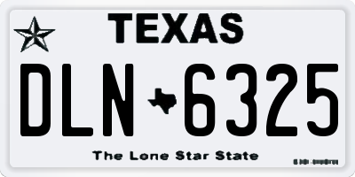 TX license plate DLN6325