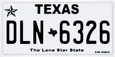 TX license plate DLN6326