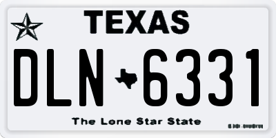 TX license plate DLN6331