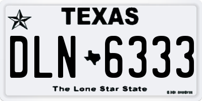 TX license plate DLN6333