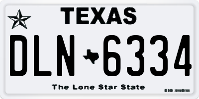 TX license plate DLN6334