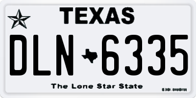 TX license plate DLN6335