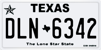 TX license plate DLN6342