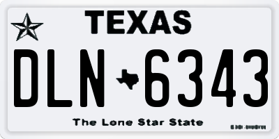 TX license plate DLN6343