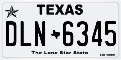 TX license plate DLN6345