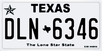 TX license plate DLN6346
