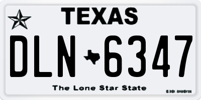 TX license plate DLN6347