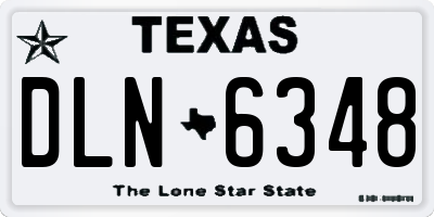 TX license plate DLN6348