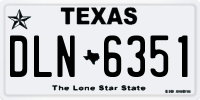 TX license plate DLN6351
