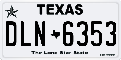 TX license plate DLN6353