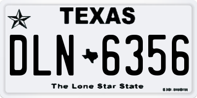 TX license plate DLN6356