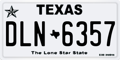 TX license plate DLN6357