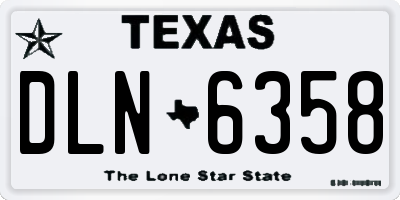 TX license plate DLN6358