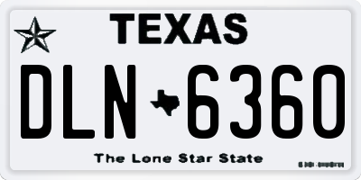 TX license plate DLN6360