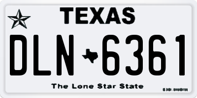 TX license plate DLN6361