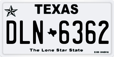 TX license plate DLN6362