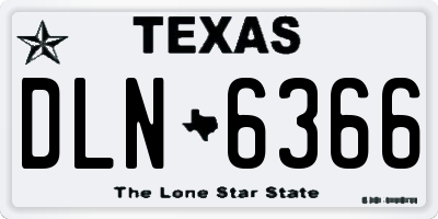 TX license plate DLN6366