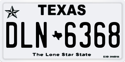 TX license plate DLN6368