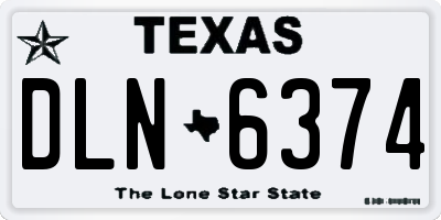 TX license plate DLN6374
